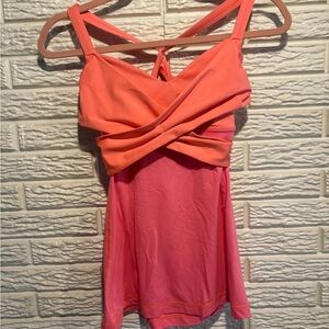 Coral Pink Strappy Athletic Top